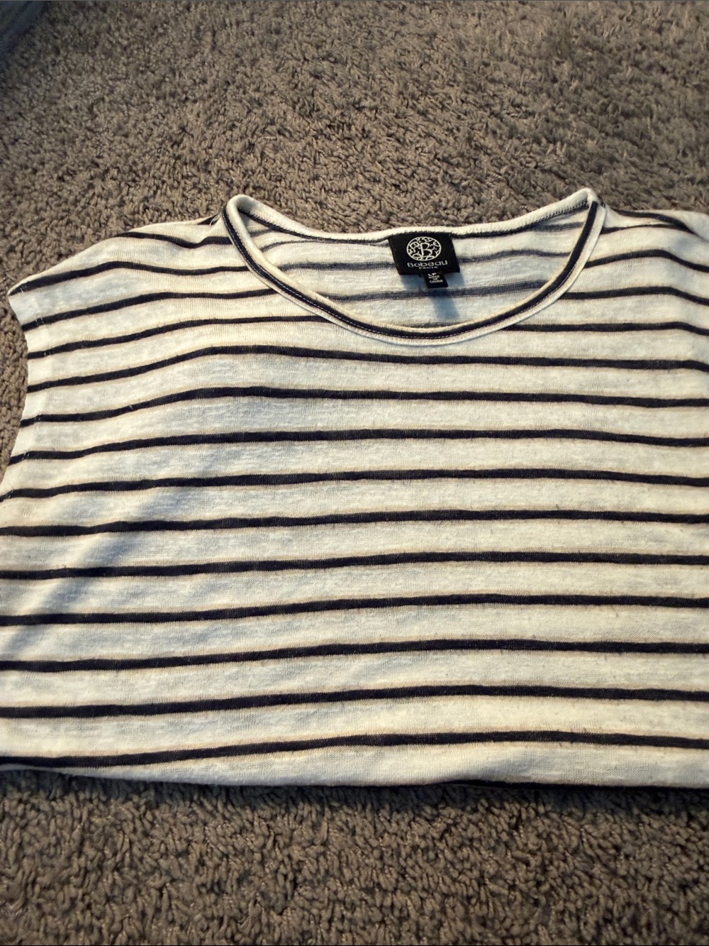 bobeau Black & White Striped Tie-Front Tank Top - Picture 5 of 8